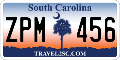 SC license plate ZPM456