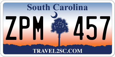 SC license plate ZPM457