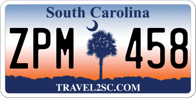 SC license plate ZPM458