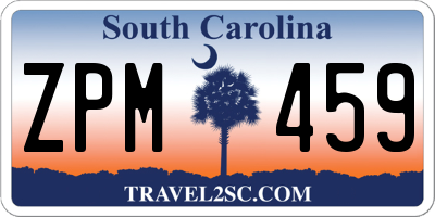 SC license plate ZPM459