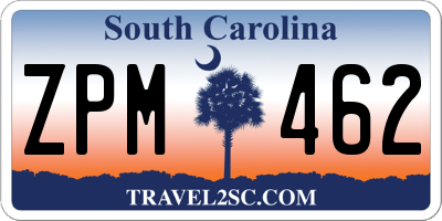 SC license plate ZPM462