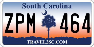 SC license plate ZPM464