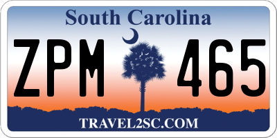SC license plate ZPM465