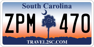 SC license plate ZPM470