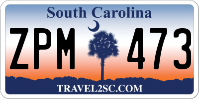 SC license plate ZPM473