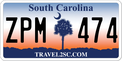 SC license plate ZPM474