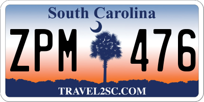 SC license plate ZPM476
