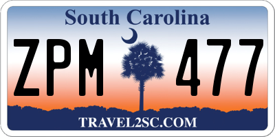 SC license plate ZPM477