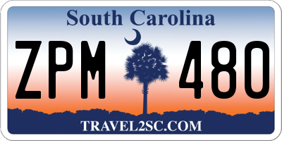 SC license plate ZPM480