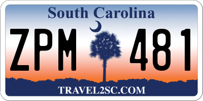 SC license plate ZPM481