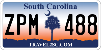 SC license plate ZPM488