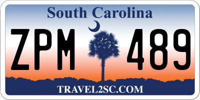 SC license plate ZPM489