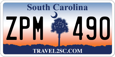 SC license plate ZPM490