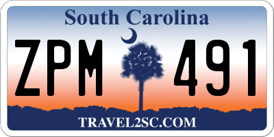 SC license plate ZPM491