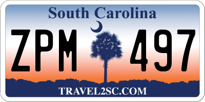 SC license plate ZPM497