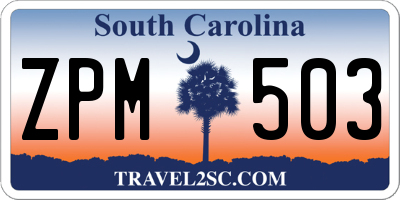 SC license plate ZPM503