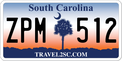 SC license plate ZPM512