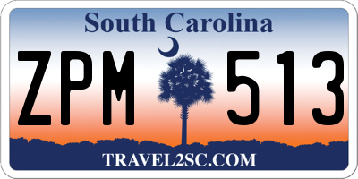 SC license plate ZPM513