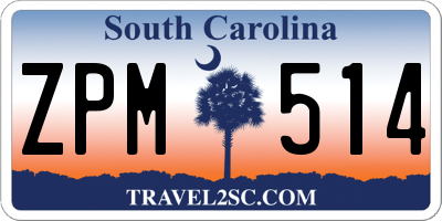 SC license plate ZPM514