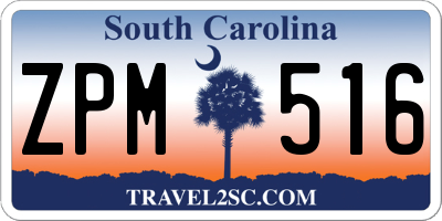 SC license plate ZPM516