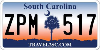 SC license plate ZPM517