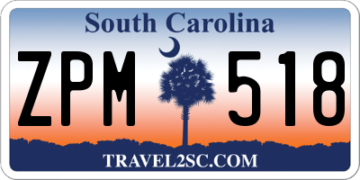 SC license plate ZPM518