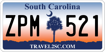 SC license plate ZPM521