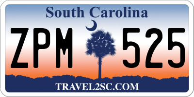 SC license plate ZPM525