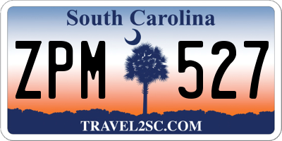 SC license plate ZPM527