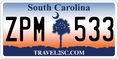 SC license plate ZPM533