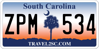 SC license plate ZPM534