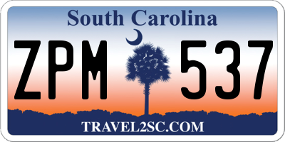 SC license plate ZPM537