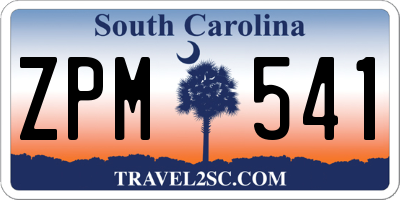 SC license plate ZPM541