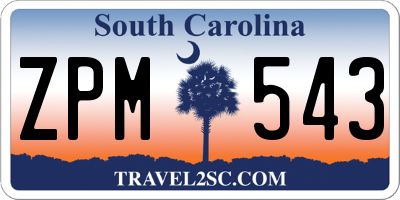 SC license plate ZPM543