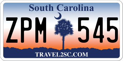 SC license plate ZPM545