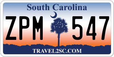 SC license plate ZPM547