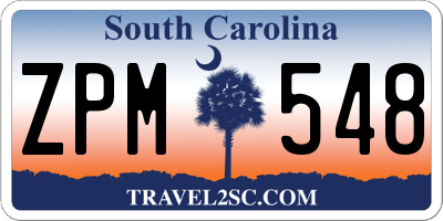 SC license plate ZPM548