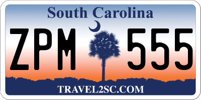 SC license plate ZPM555