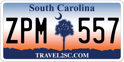 SC license plate ZPM557