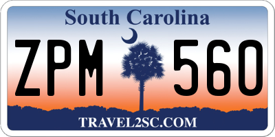 SC license plate ZPM560