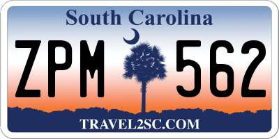 SC license plate ZPM562