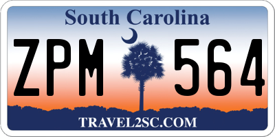 SC license plate ZPM564