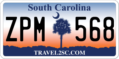 SC license plate ZPM568