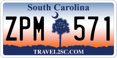 SC license plate ZPM571