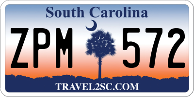 SC license plate ZPM572