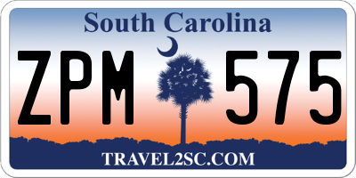 SC license plate ZPM575