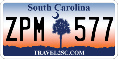 SC license plate ZPM577