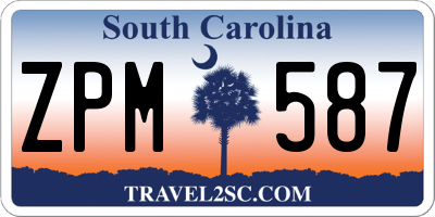 SC license plate ZPM587