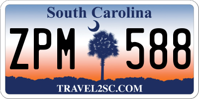 SC license plate ZPM588