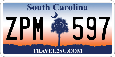 SC license plate ZPM597